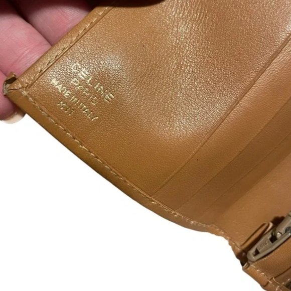Celine Macadam Long Canvas Vintage Brown & Tan Continental Bifold Wallet Unisex - Picture 5 of 12